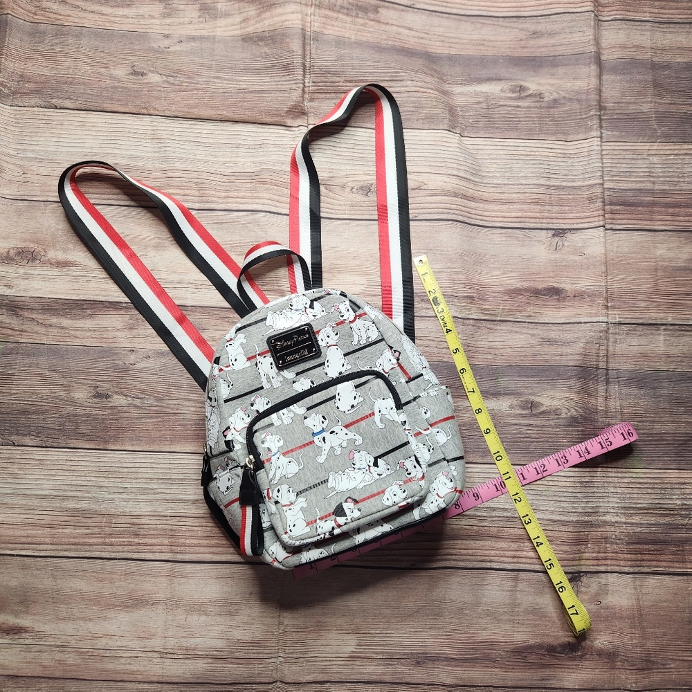 Disney Parks Loungefly Backpack 101 Dalmatians Gray Stripe - Picture 2 of 8